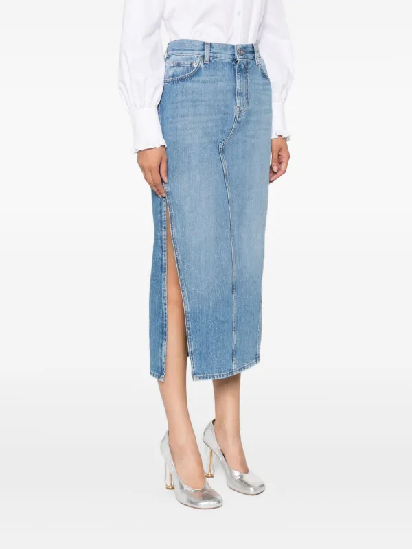 Givenchy サイドスリット ストレートスカート | ブルー | FARFETCH JP