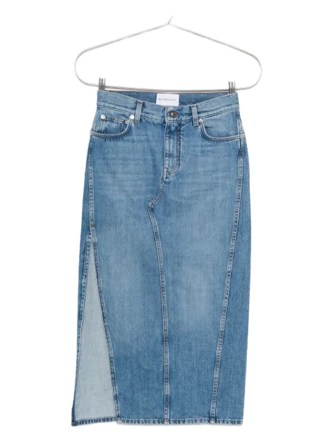 Givenchy side-split denim mid-lenght straight skirt