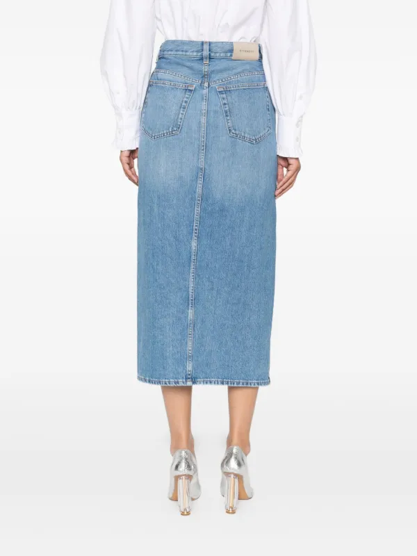 Givenchy サイドスリット ストレートスカート | ブルー | FARFETCH JP