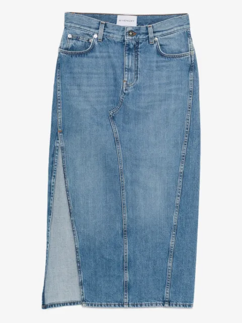 Givenchy falda midi de mezclilla con abertura lateral