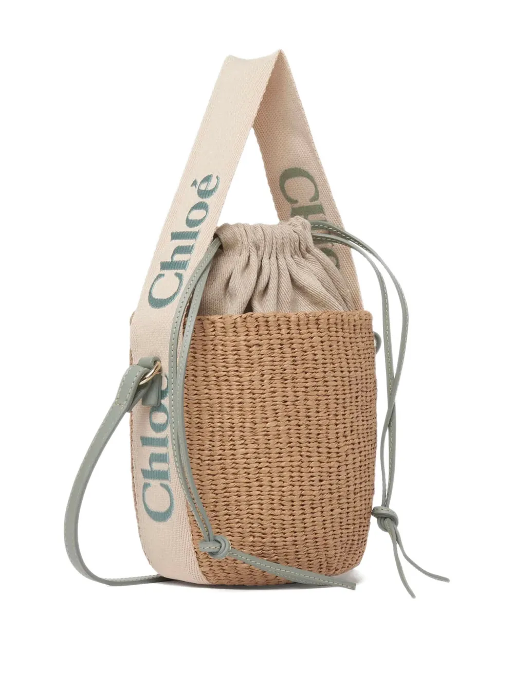 Chloé small Woody bucket bag Beige