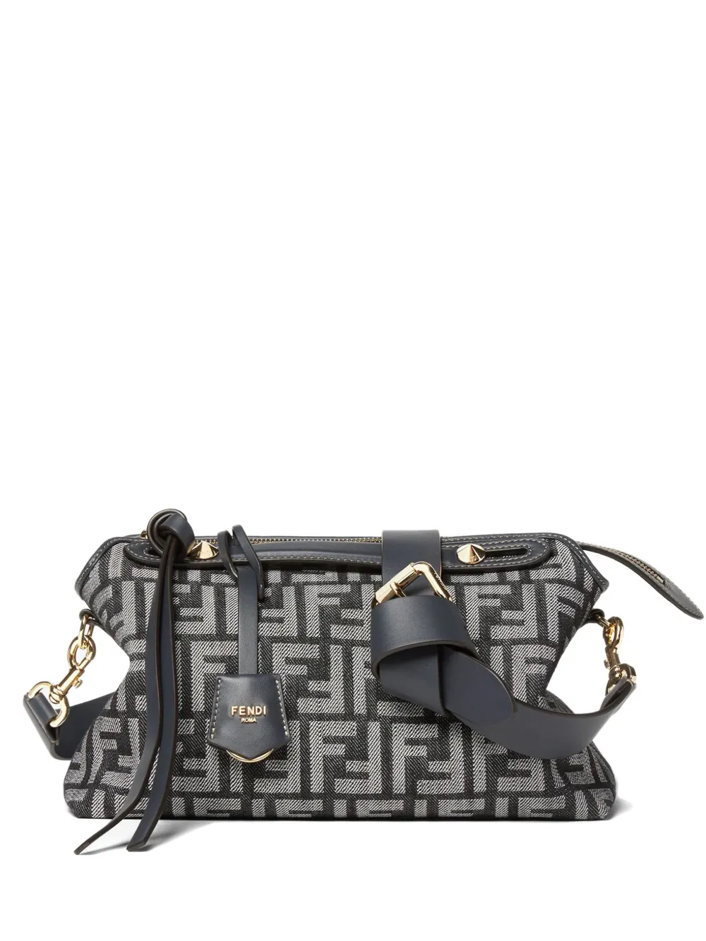 Fendi Medium By The Way Soft Ff Jacquard Tote Bag In Blue