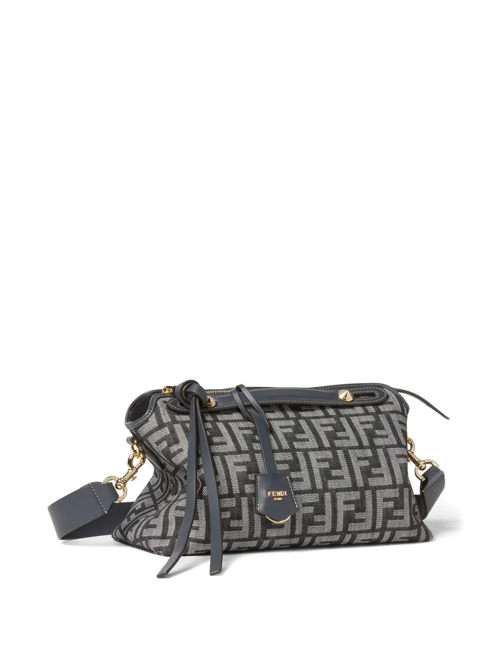 Fendi Medium By The Way Soft Ff Jacquard Tote Bag In Blue