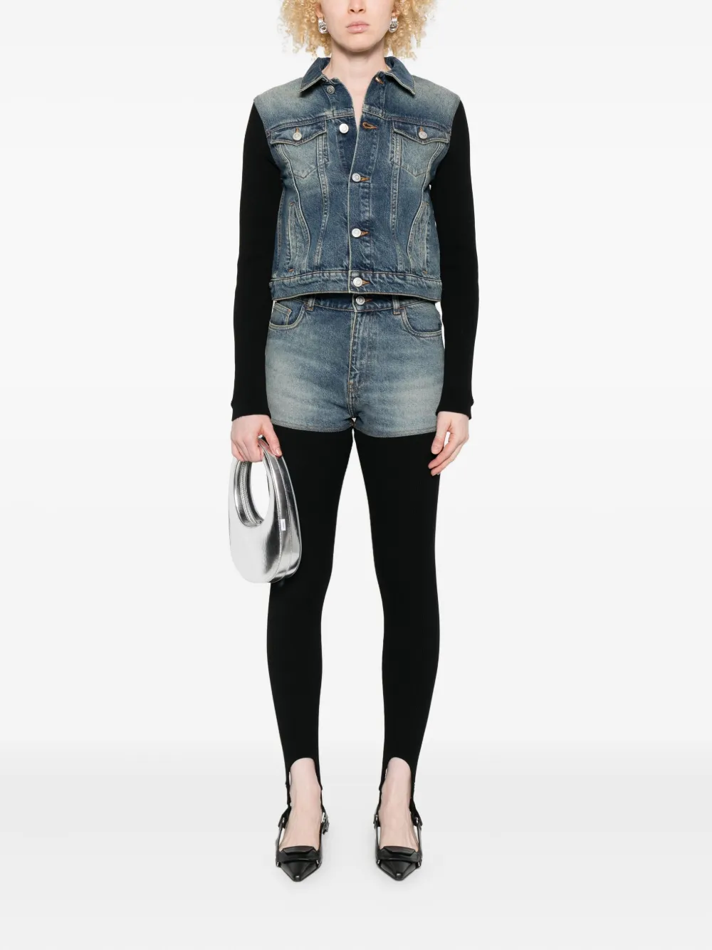 Coperni Hybrid geribbelde denim jeans - Blauw