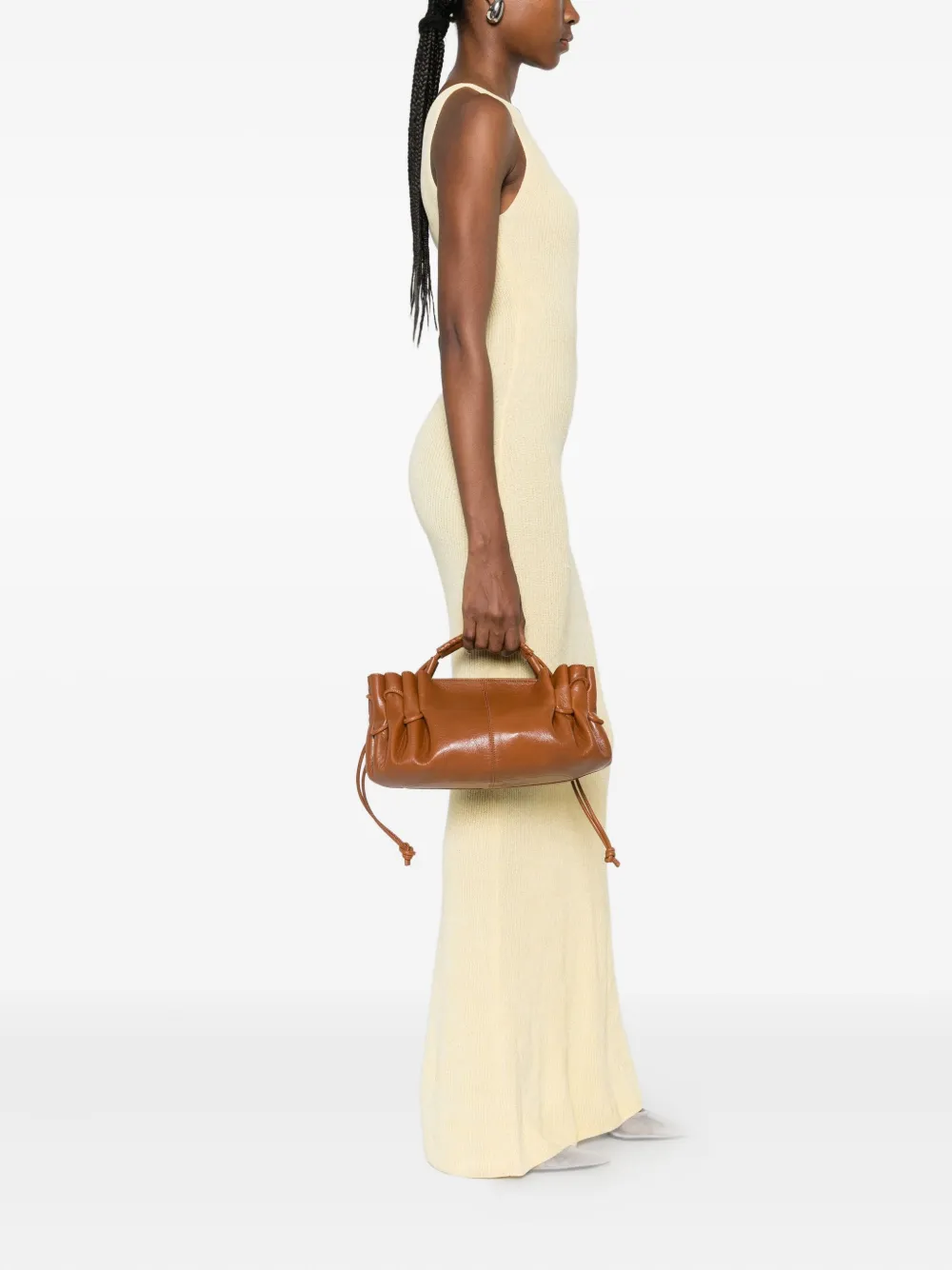 Hereu Arta gathered-detail tote bag - Bruin