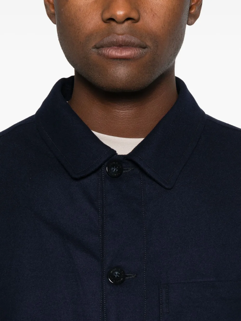 Woolrich Flannel Shirt Jacket Patch Pockets In Black