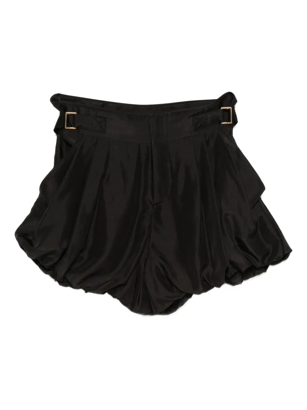 Chloé Zijden shorts met gesp en ballonzoom Zwart