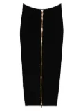 Balmain cable-knit button-front midi fitted skirt - Black