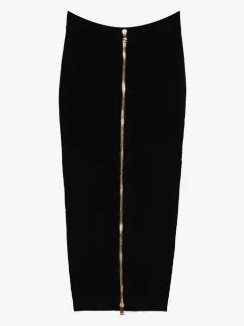Balmain falda midi en tejido de ochos