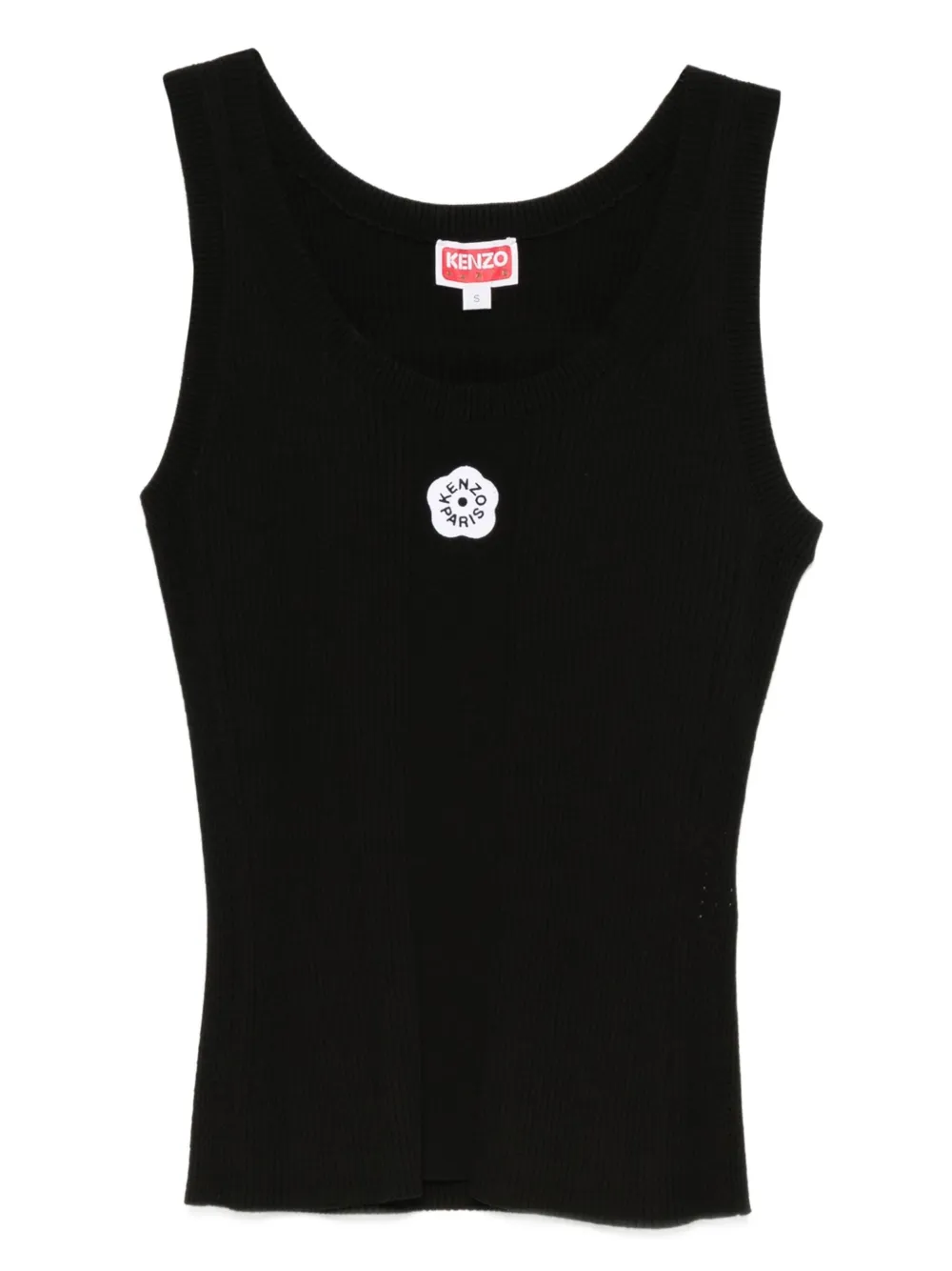 Kenzo 'Boke Flower 2.0' embroidered ribbed top Zwart