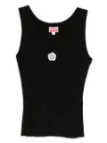 Kenzo 'Boke Flower 2.0' embroidered ribbed top - Black