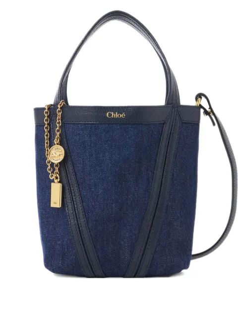 Chloé small Spin denim tote bag