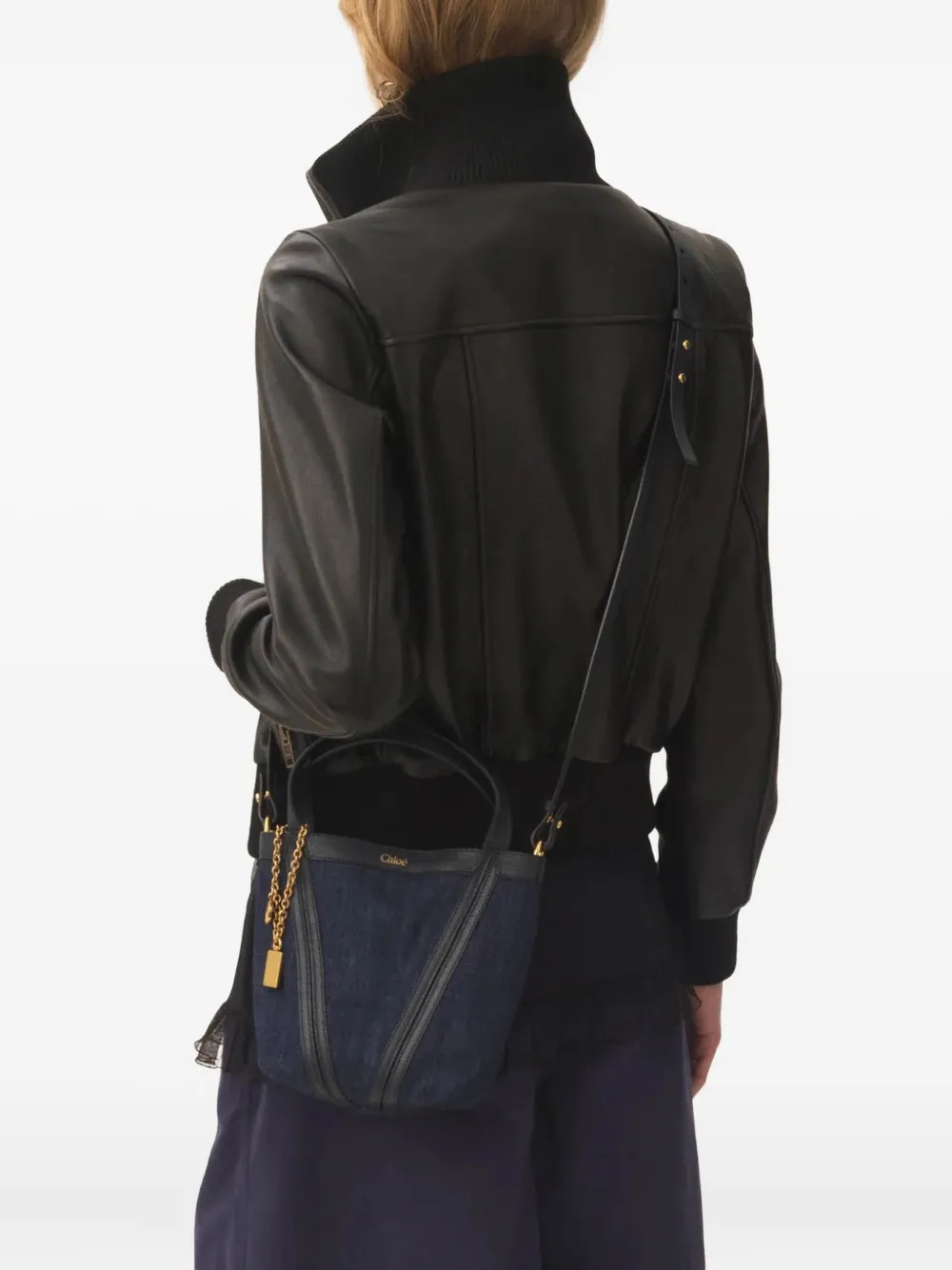 Chloé Kleine Spin denim shopper Blauw