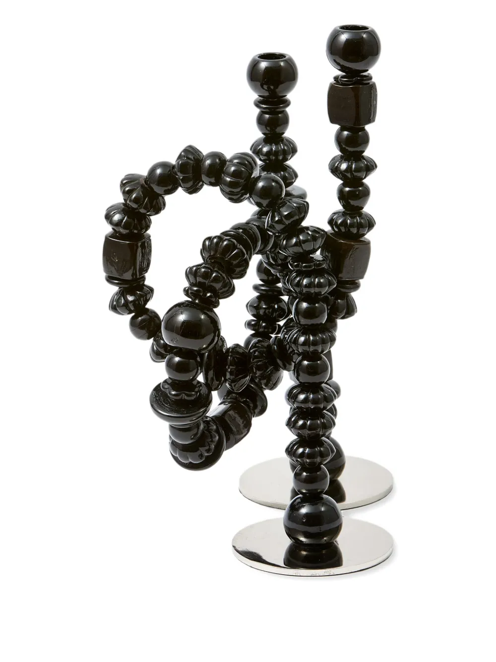 POLSPOTTEN beads candle holder (38cm x 33cm) - Zwart