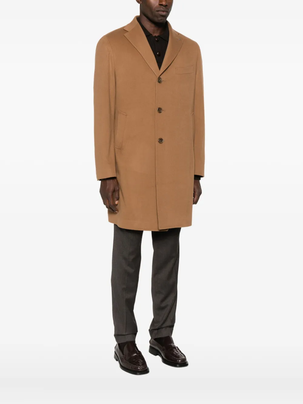 Tagliatore Single-breasted Coat In Brown