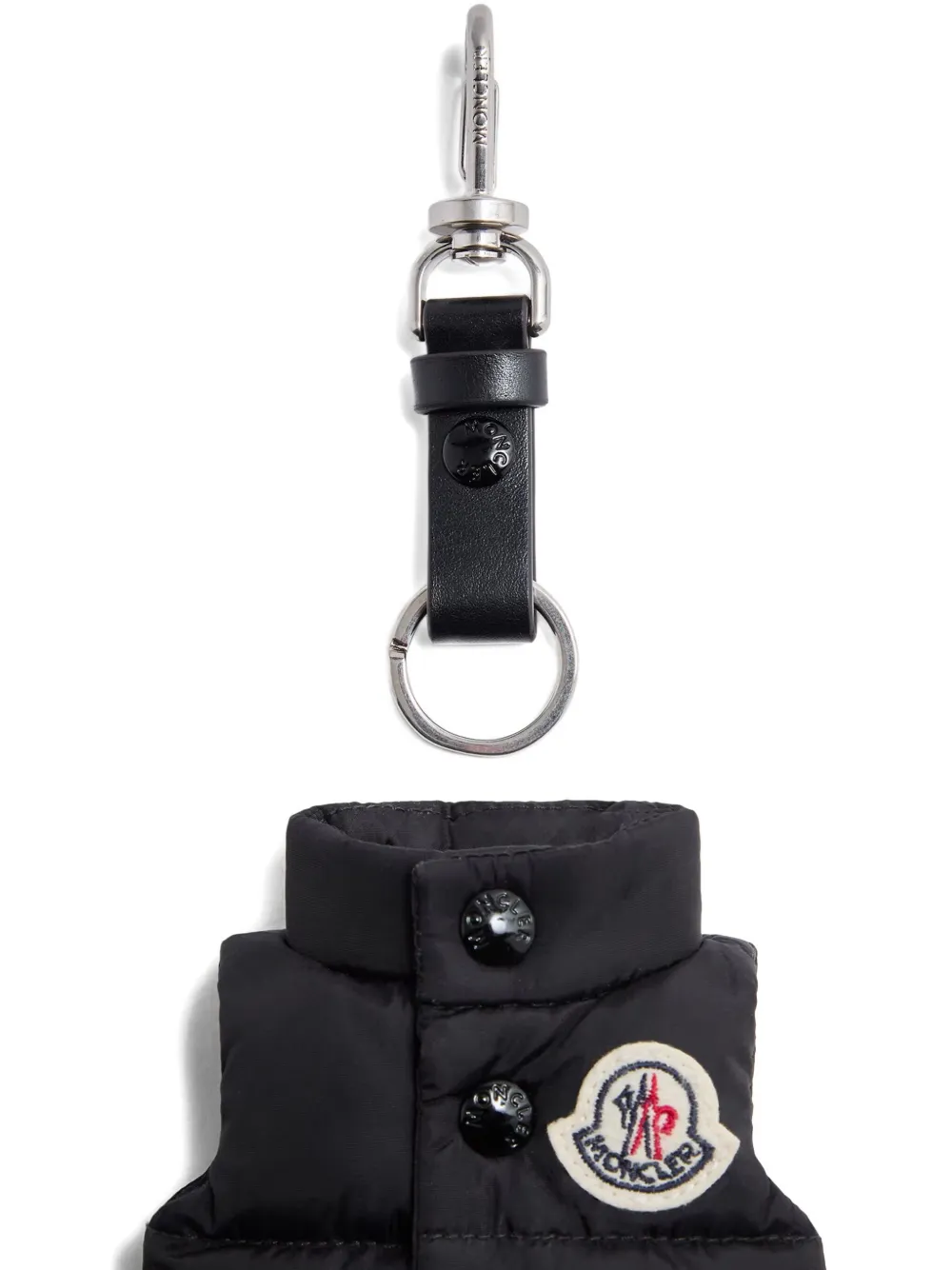 Moncler Gewatteerde sleutelhanger Zwart