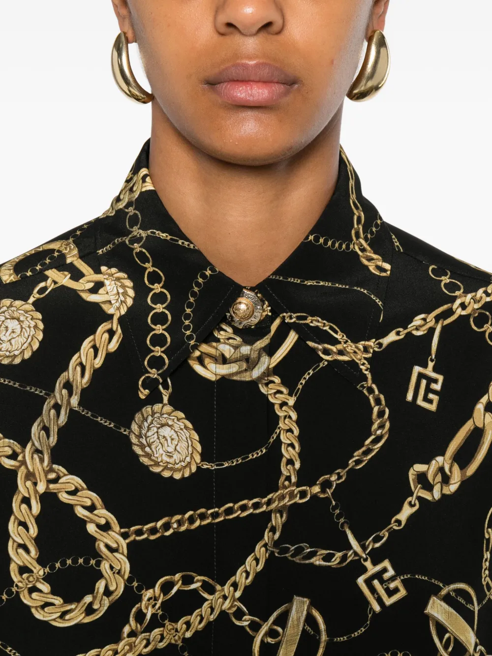 Balmain Zijden blouse Zwart