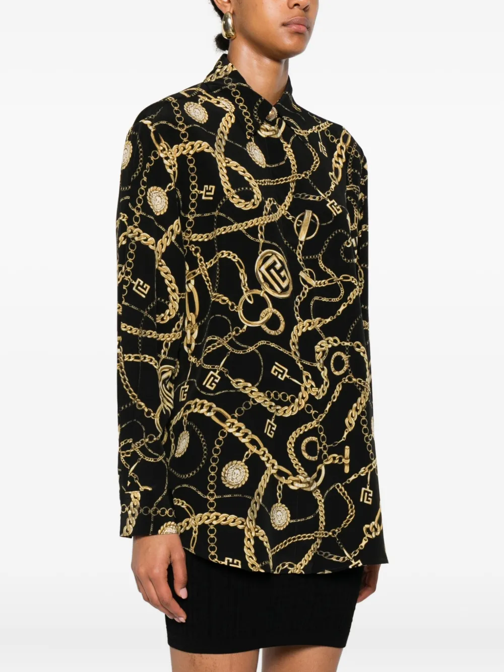 Balmain Zijden blouse Zwart