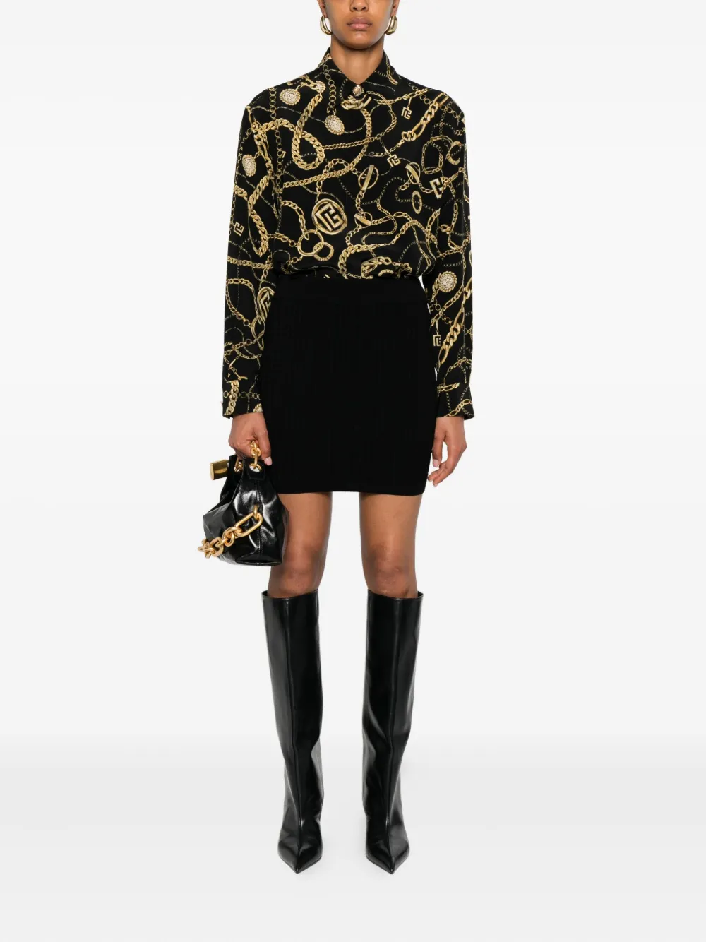 Balmain chain-print silk shirt | Shirts | Image 2