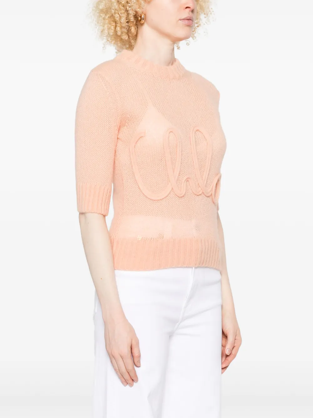Chloé Trui met geborduurd logo Oranje