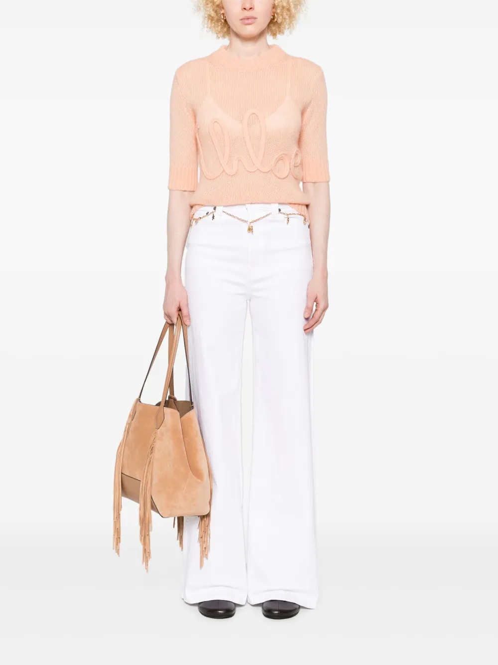 Chloé Trui met geborduurd logo Oranje