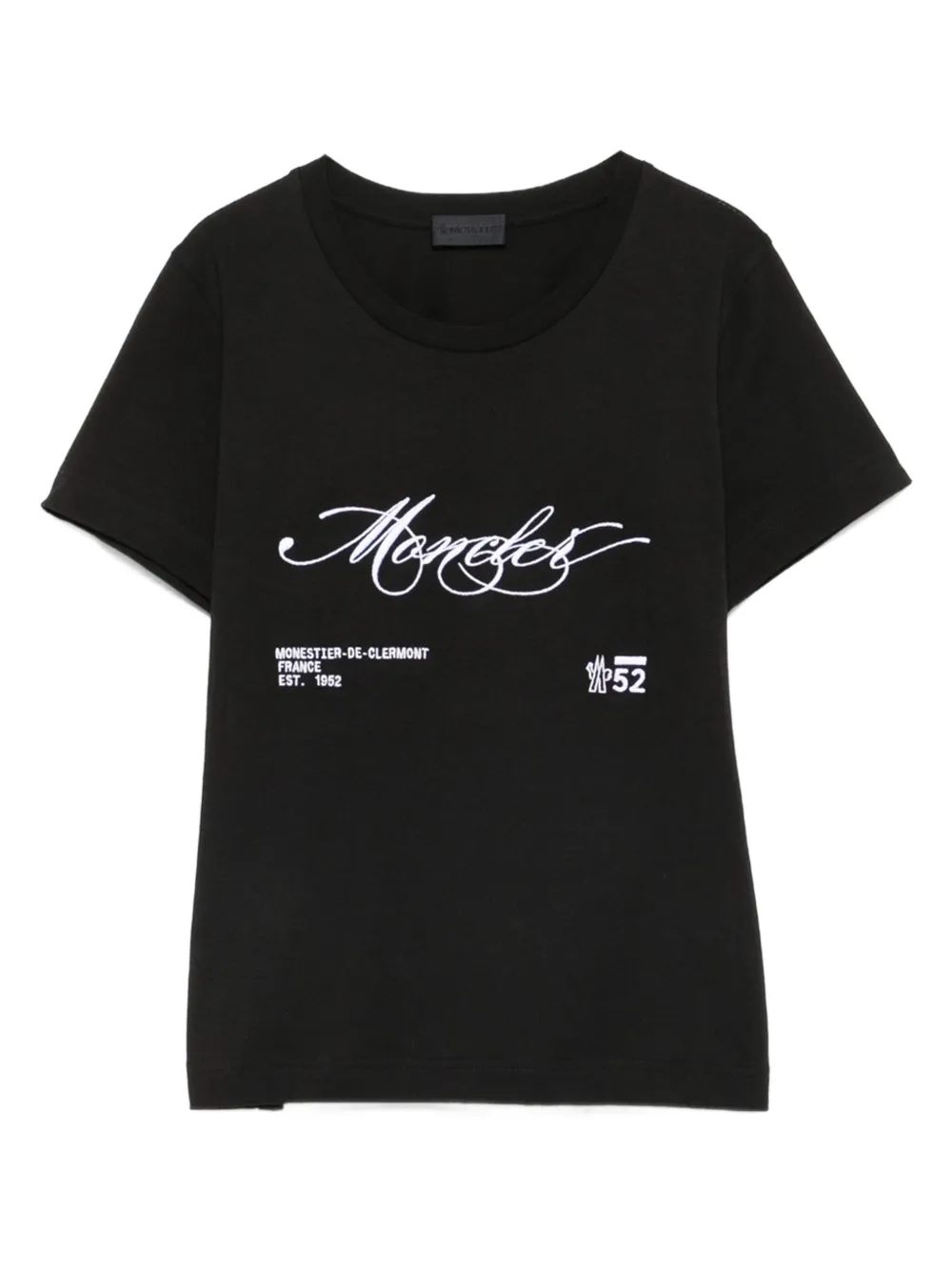 Moncler Katoenen T-shirt met geborduurd logo Zwart
