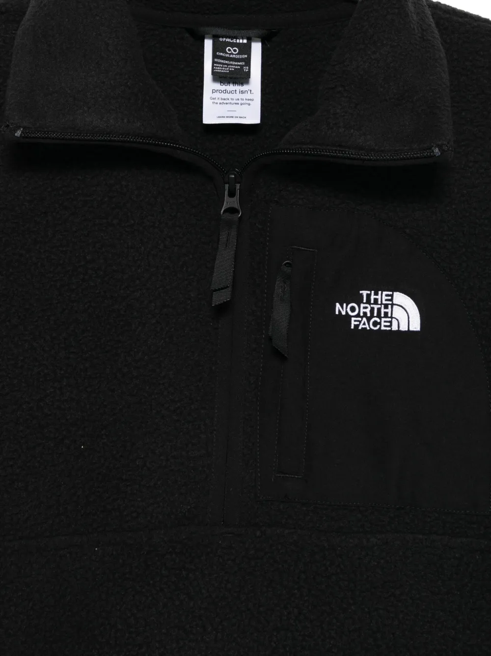 The North Face Sweater met logo en rits Zwart