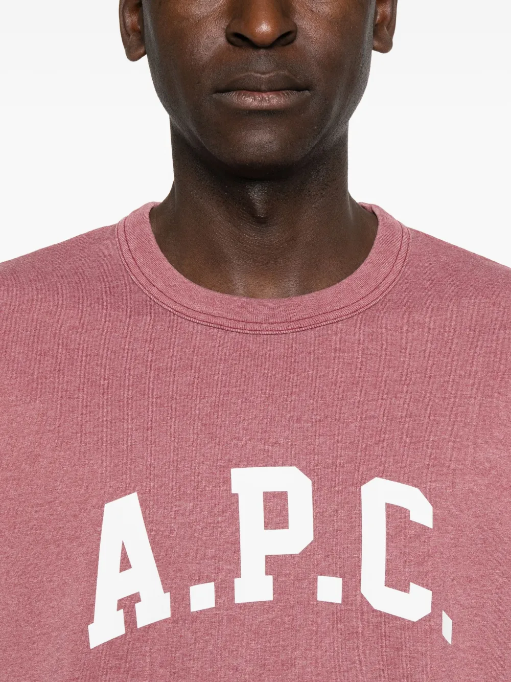 Apc Crew Neck Short Sleeve T-shirt With Straight Hem In Pink