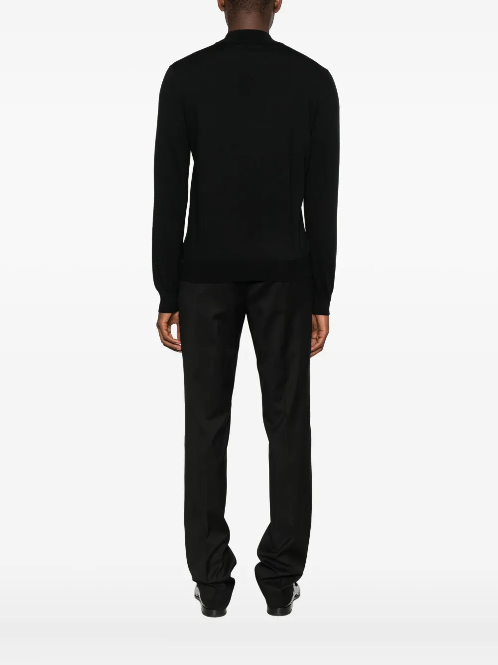 Tagliatore Turtleneck Sweater With Ribbed Collar And Cuffs In Black