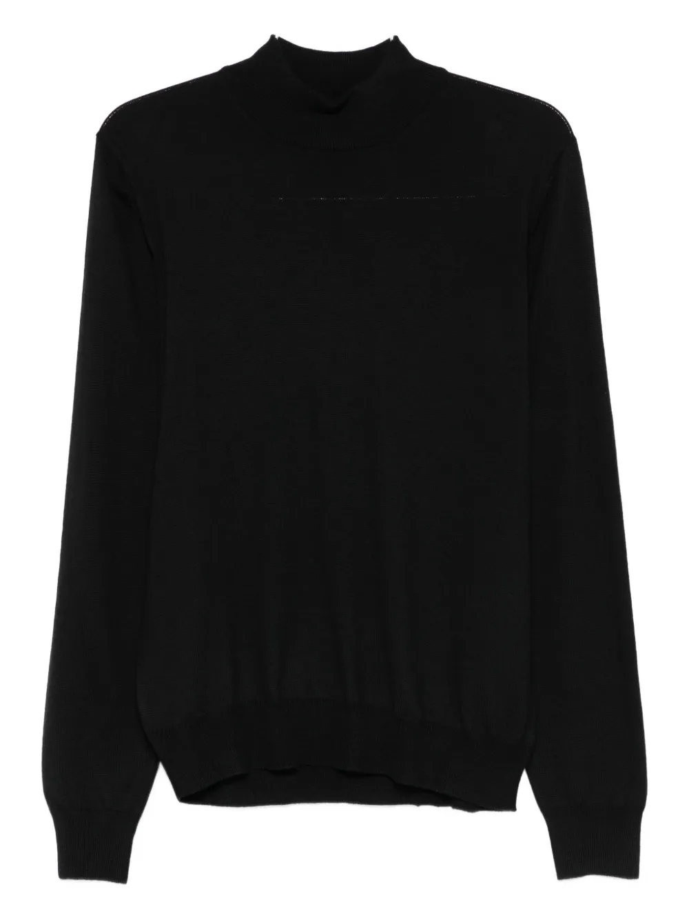 Tagliatore Turtleneck Sweater With Ribbed Collar And Cuffs In Black
