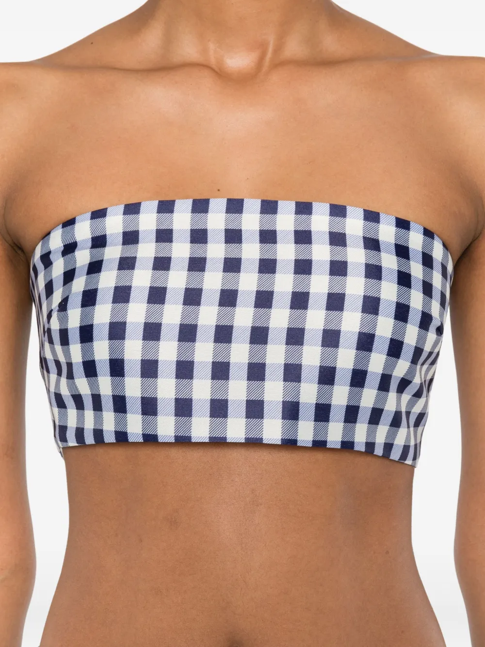 Self-Portrait Top met gingham ruit Blauw