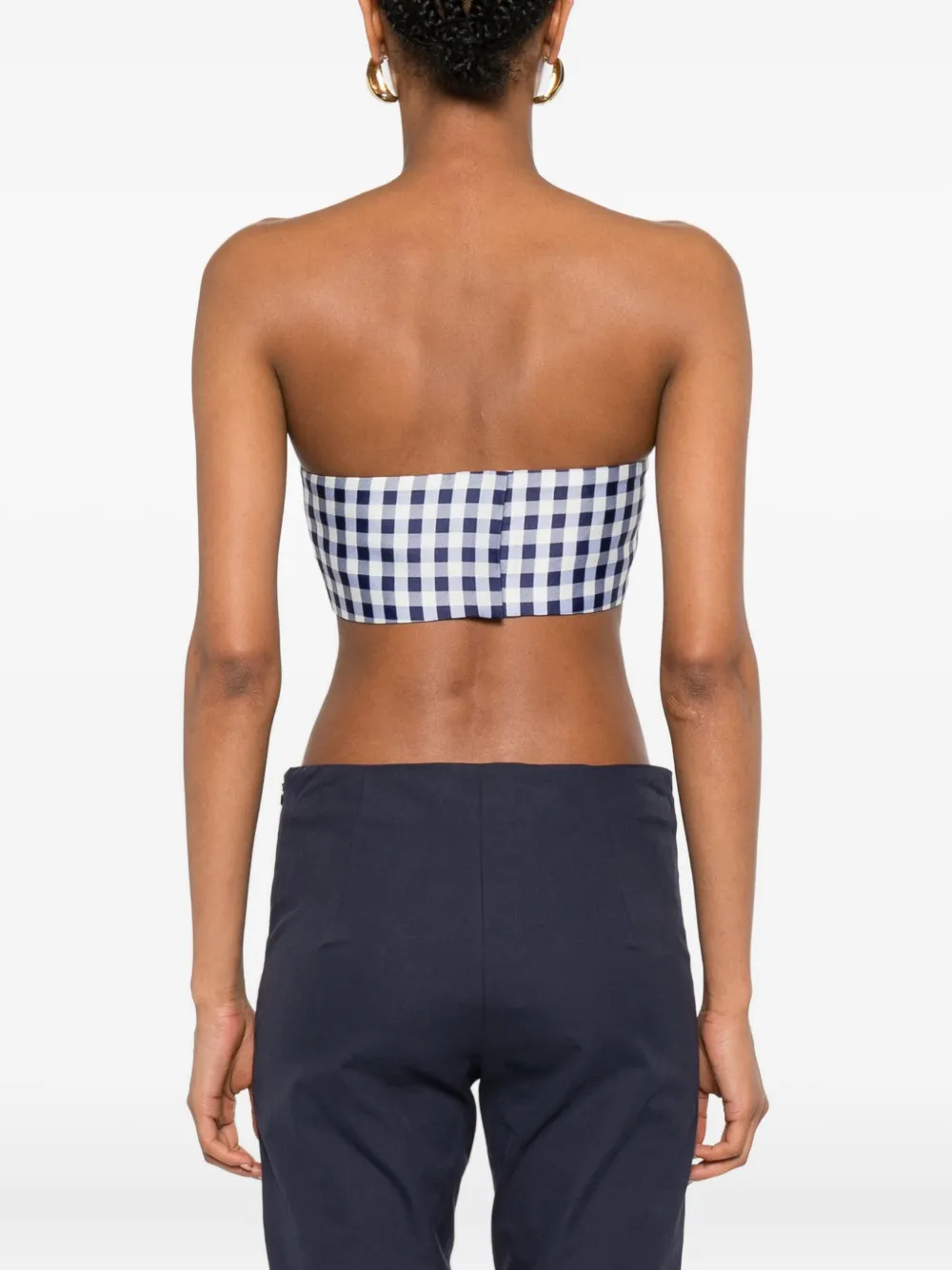 Self-Portrait Top met gingham ruit Blauw