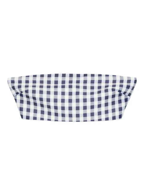 Self-Portrait gingham-check top