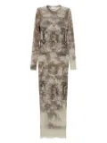 Jean Paul Gaultier graphic-print maxi dress - Neutrals