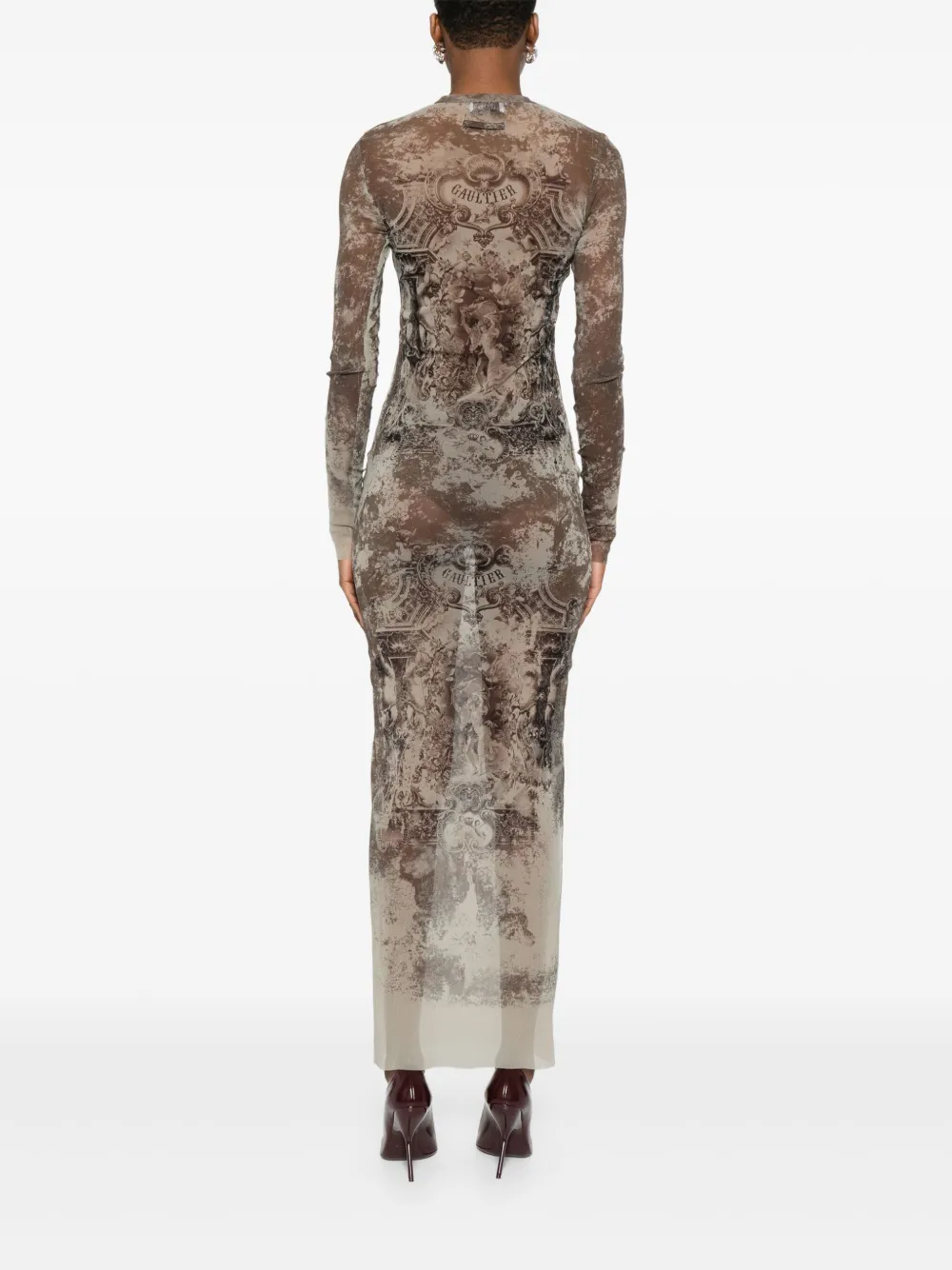 JEAN PAUL GAULTIER GRAPHIC-PRINT MAXI DRESS 
