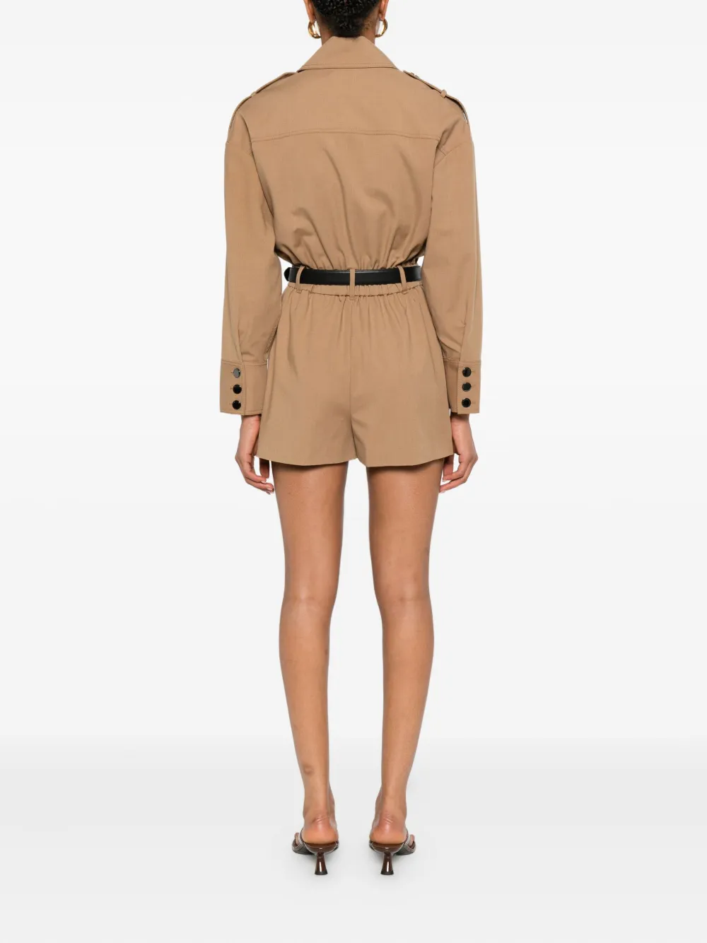 Self-Portrait Playsuit met ceintuur Beige