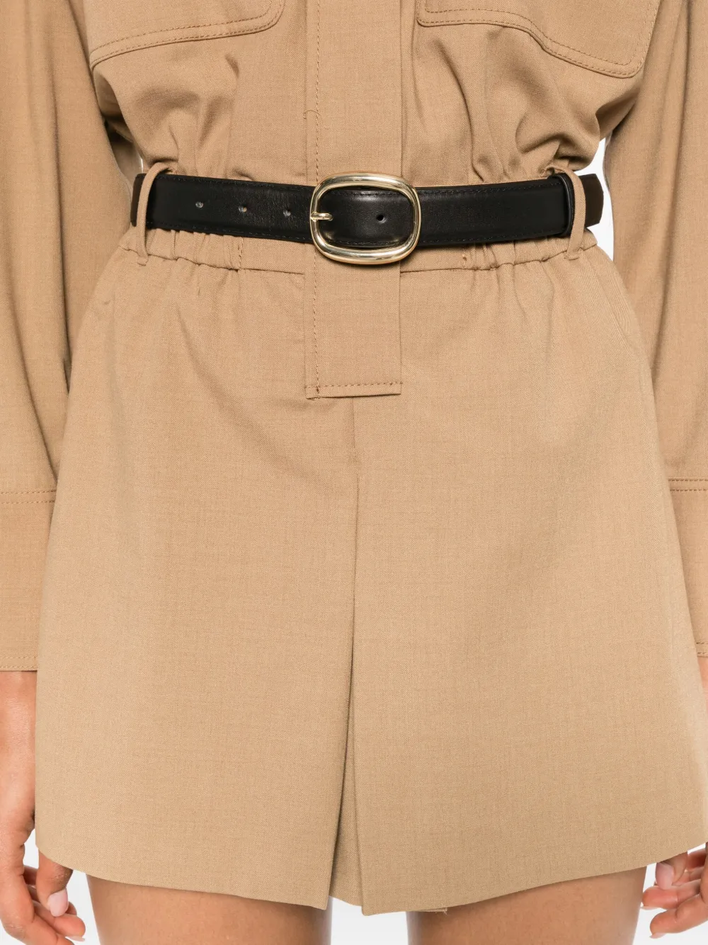 Self-Portrait Playsuit met ceintuur Beige