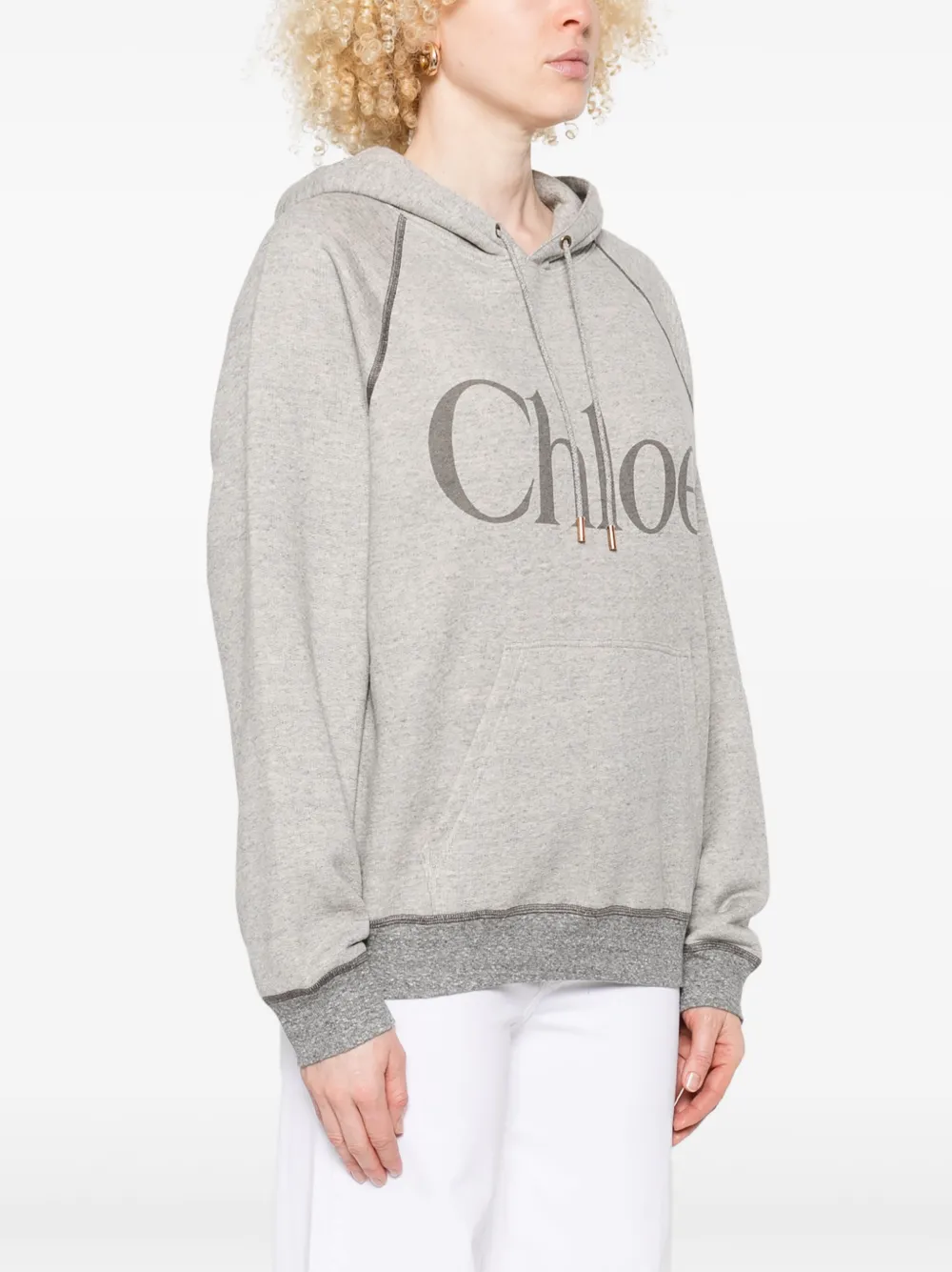 Chloé Hoodie met logoprint Grijs