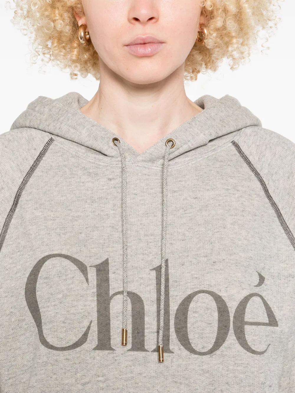 Chloé Hoodie met logoprint Grijs