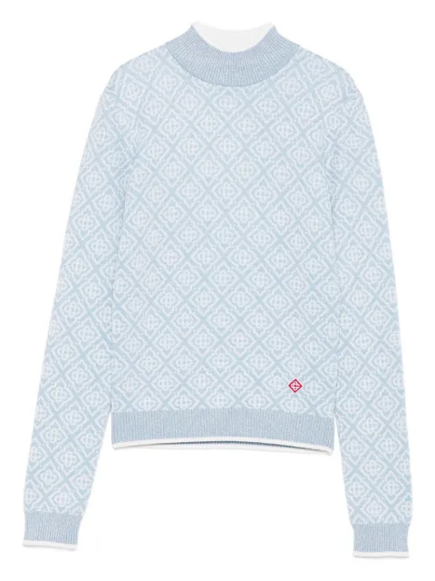 Casablanca geometric-pattern mock-neck top