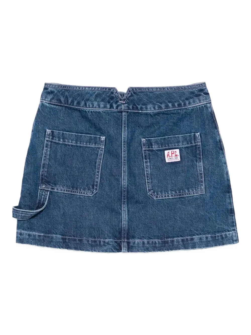 A.P.C. pocketed denim A-line skirt Blauw