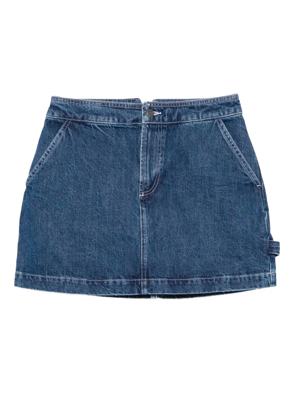 A.P.C. pocketed denim A-line skirt Blauw