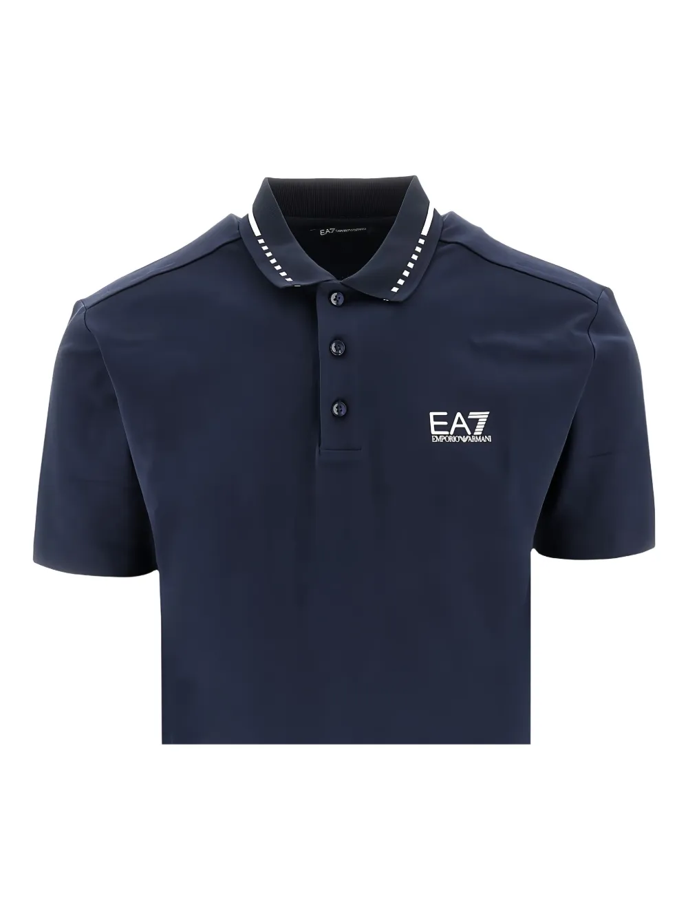 Ea7 Emporio Armani logo-print polo shirt - Blauw