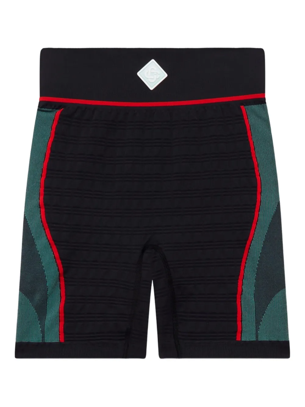 Casablanca ribbed panelled cycling shorts Zwart