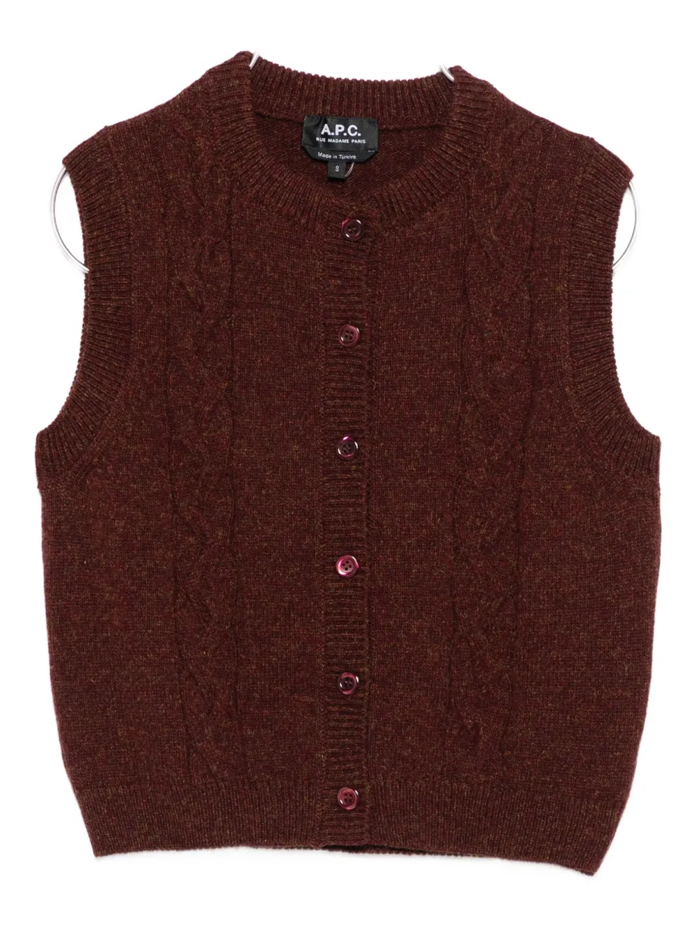 A.P.C. cable-knit sleeveless vest - Rosso