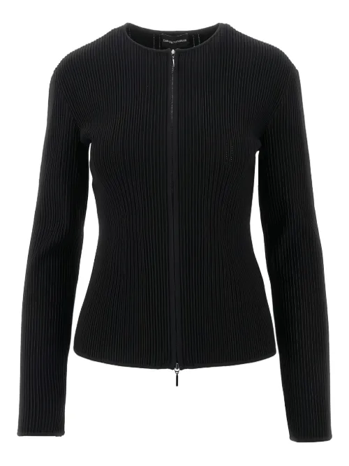Cardigan en maille côtelée - Emporio Armani - Modalova