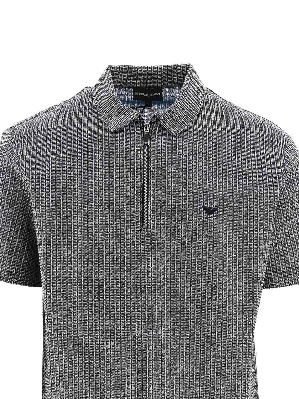 Emporio Armani logo-embroidered polo shirt - Grijs