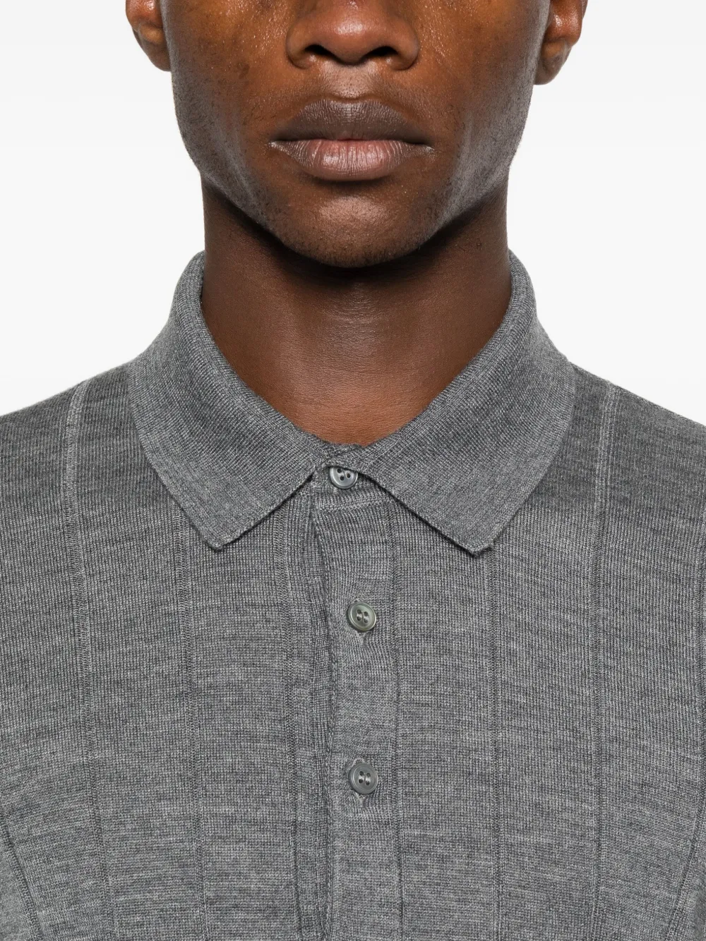 Tagliatore Geribbeld poloshirt 352 Grigio