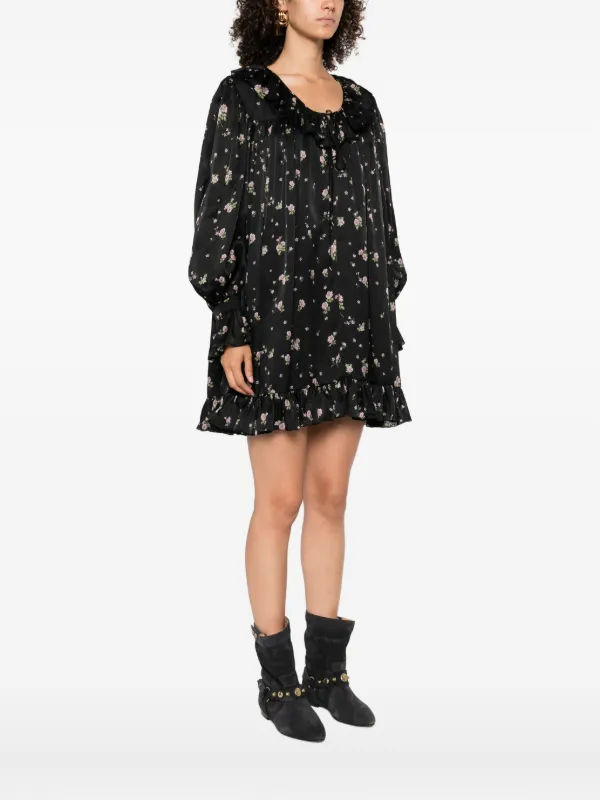 Chloé フローラル ミニドレス | ブラック | FARFETCH JP