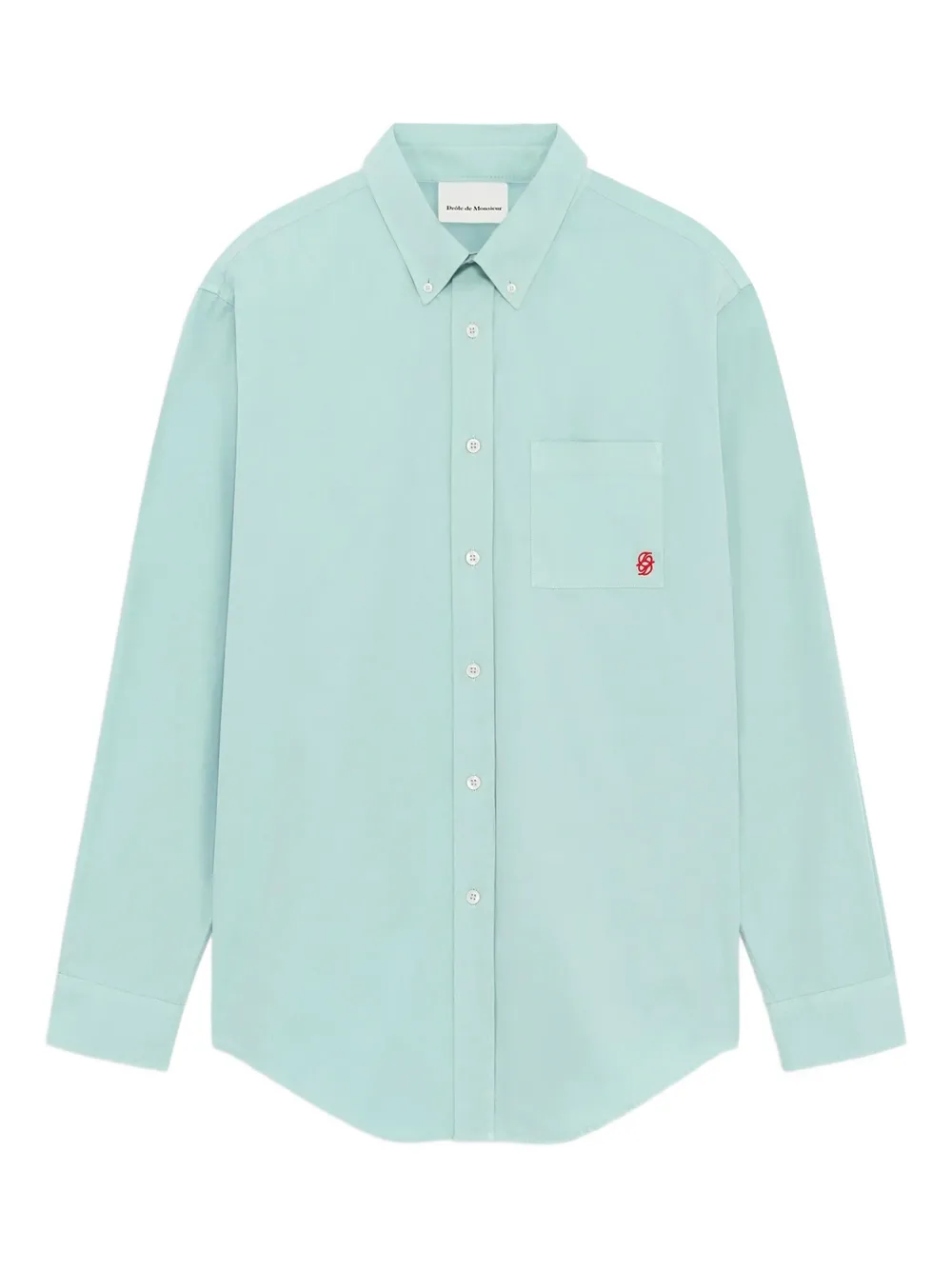 Drôle De Monsieur Hemd mit aufgestickter Tasche - Blau